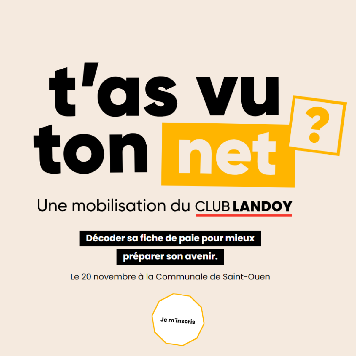 Le Club Landoy organise le 20 novembre un événement gratuit et ouvert à toutes et tous : “T’as vu ton net ?”, une journée dédiée à l’éducation économique et financière.