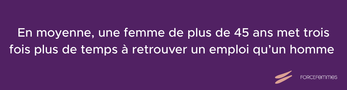 En moyenne, une femme de plus de 45 ans met trois fois plus de temps à retrouver un emploi qu’un homme
